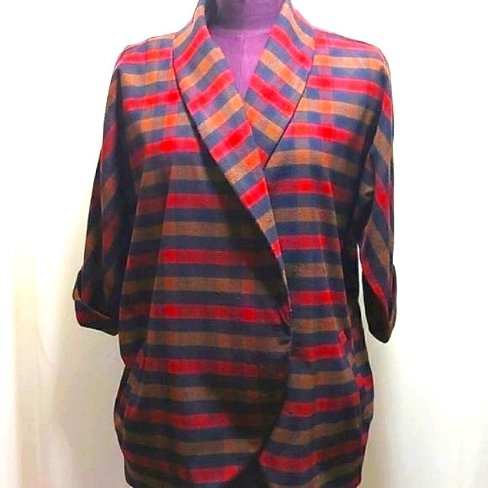 Design Lab Plaid Jacket/Poncho